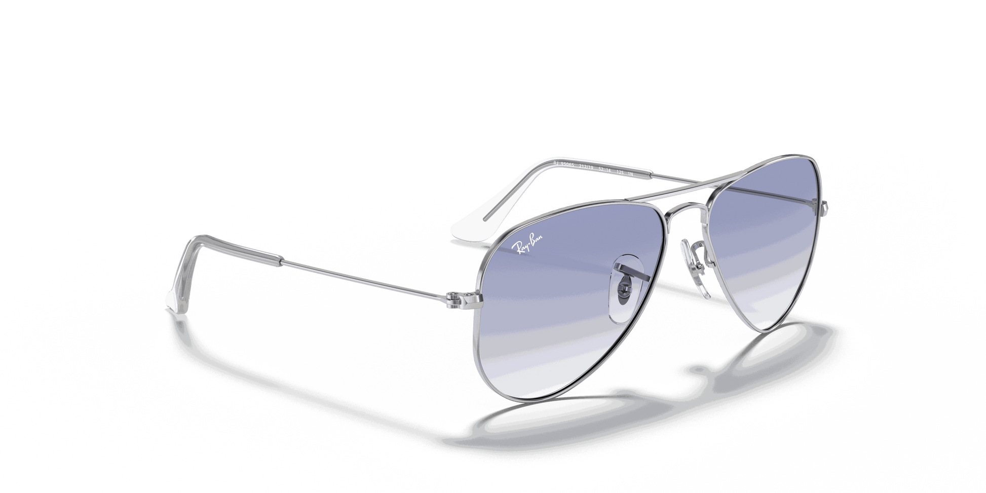 [Clear Gradient Light Blue Lenses, Polished Silver Frame]