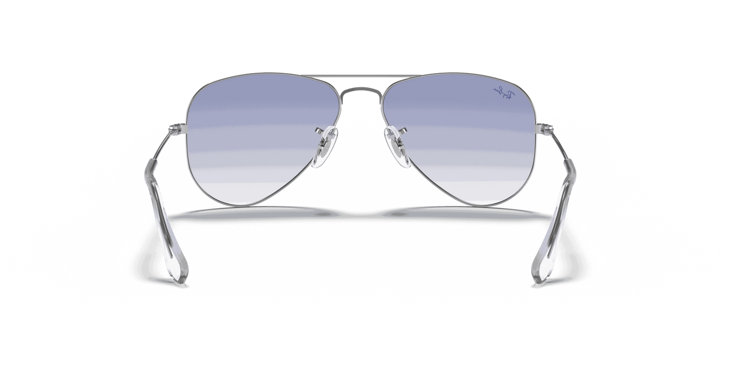 [Clear Gradient Light Blue Lenses, Polished Silver Frame]