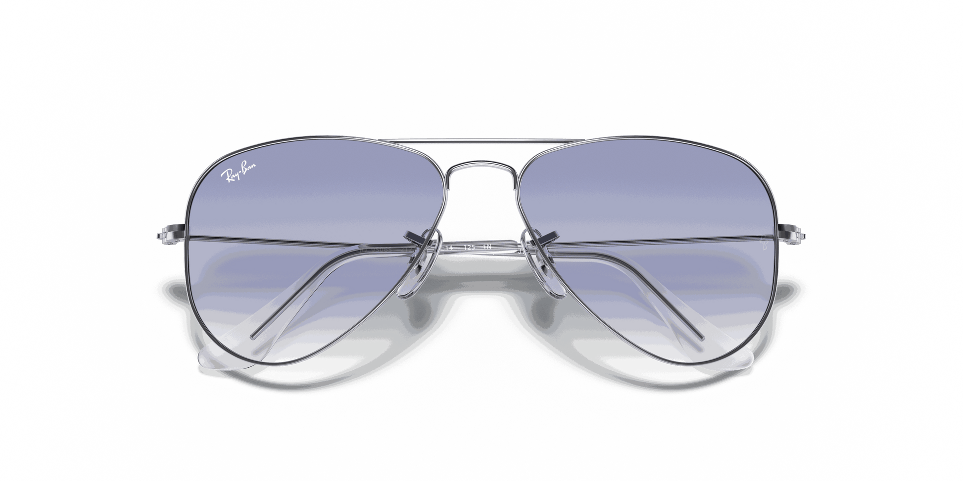 [Clear Gradient Light Blue Lenses, Polished Silver Frame]