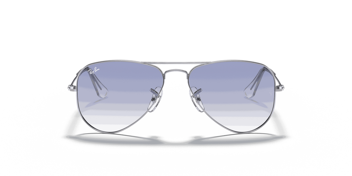 [Clear Gradient Light Blue Lenses, Polished Silver Frame]