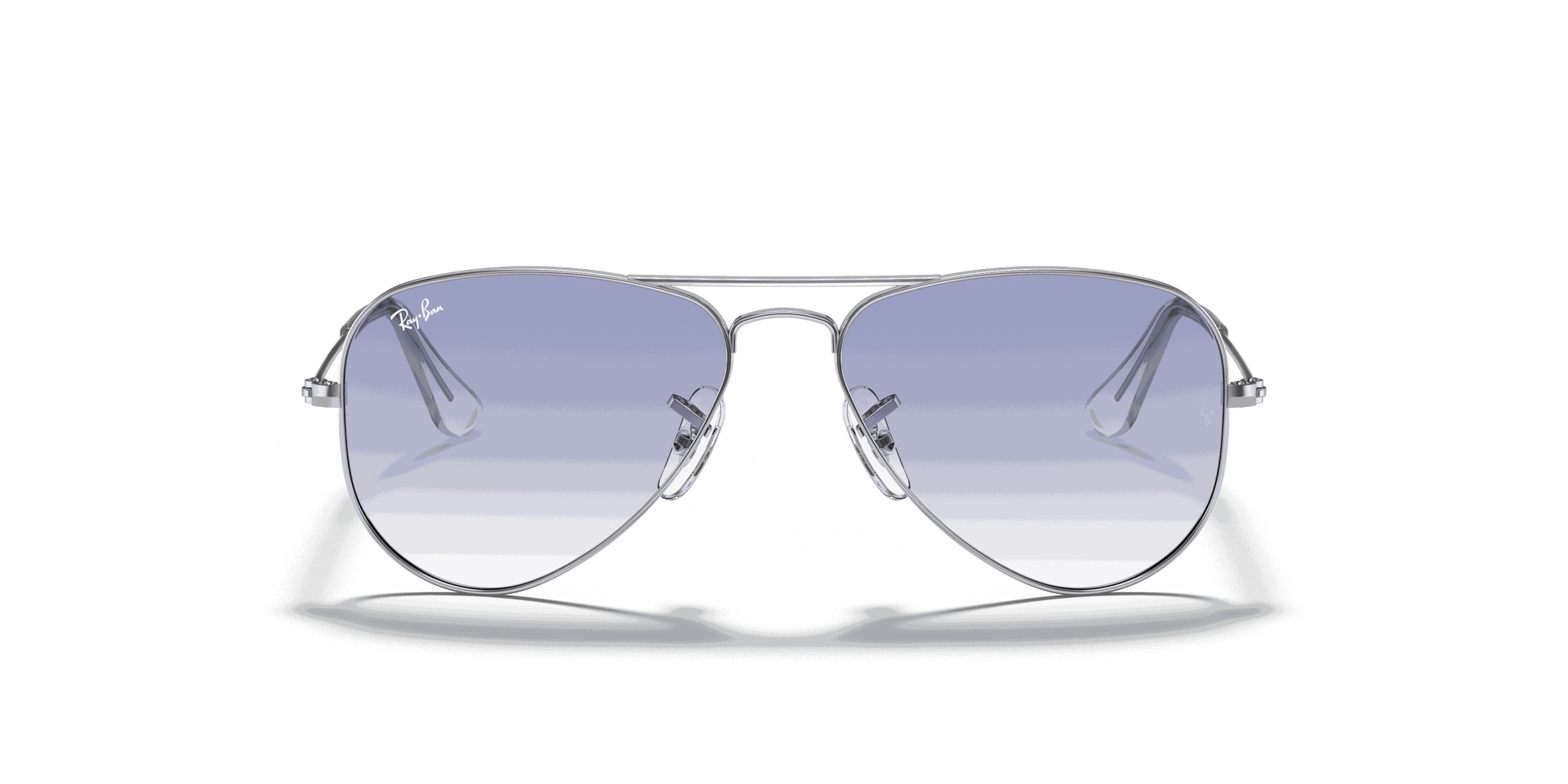 [Clear Gradient Light Blue Lenses, Polished Silver Frame]