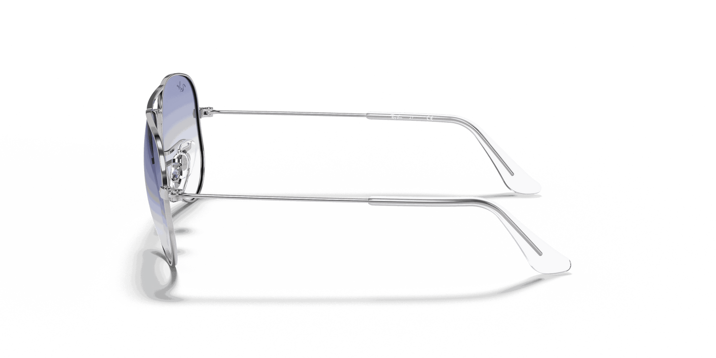 [Clear Gradient Light Blue Lenses, Polished Silver Frame]