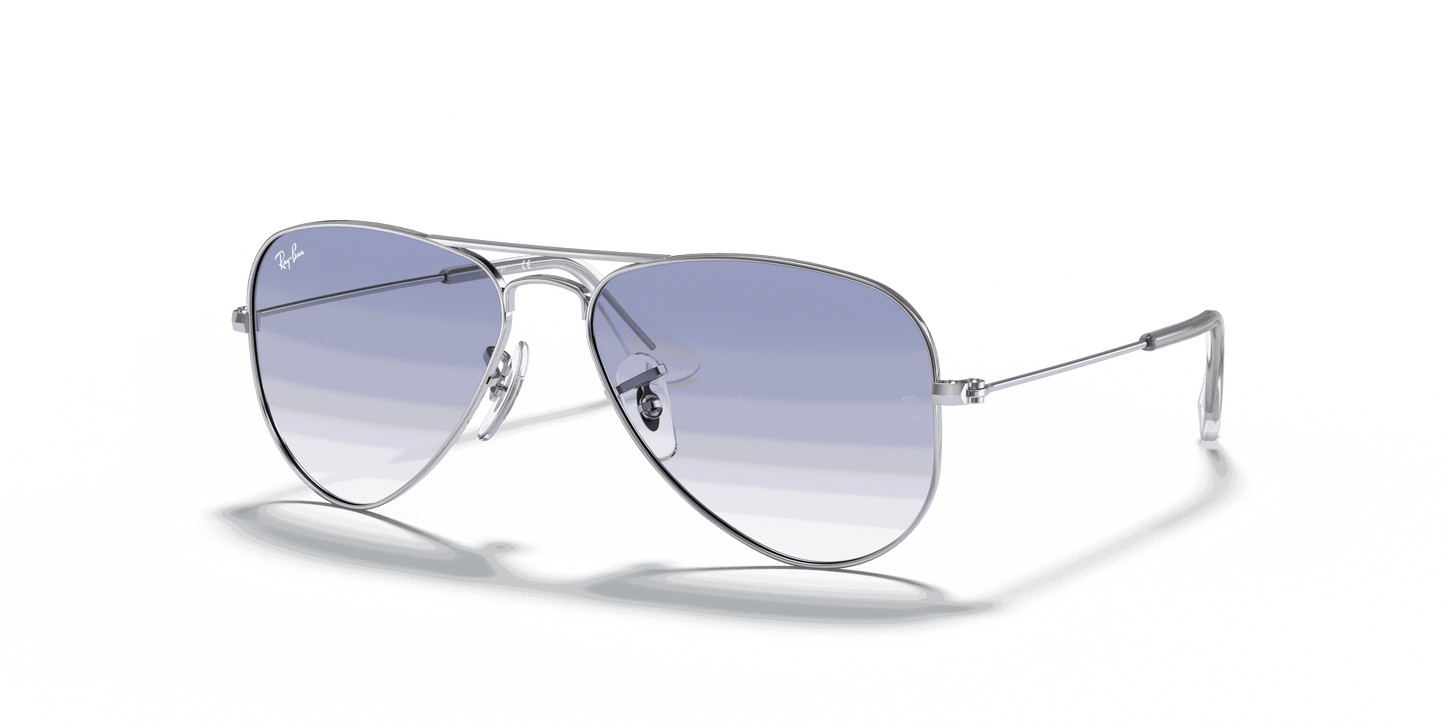 [Clear Gradient Light Blue Lenses, Polished Silver Frame]