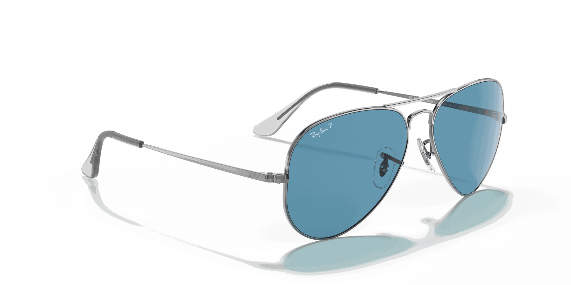 [Blue Lenses, Polished Gunmetal Frame]