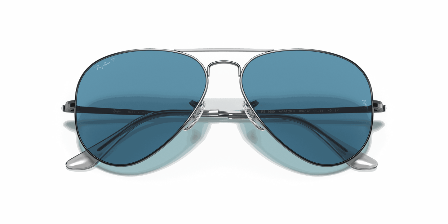 [Blue Lenses, Polished Gunmetal Frame]