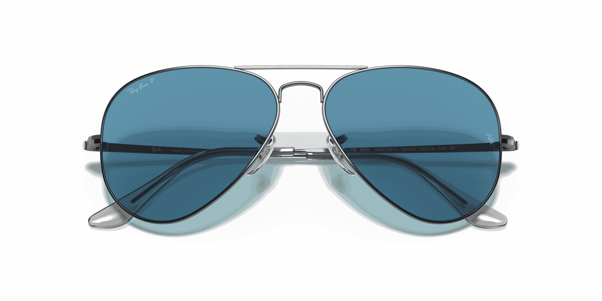 [Blue Lenses, Polished Gunmetal Frame]