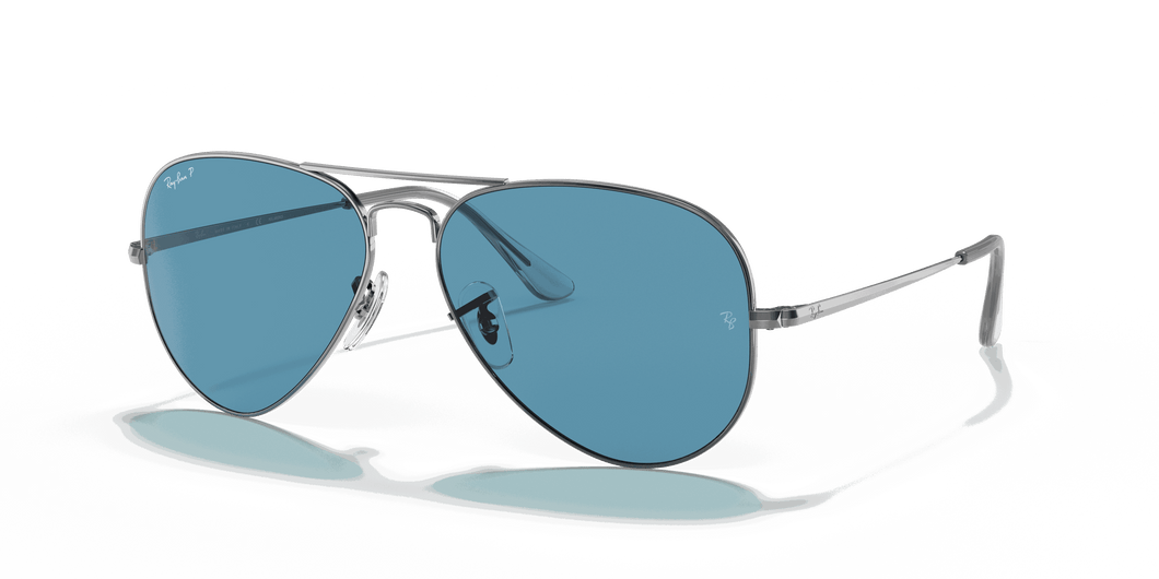 [Blue Lenses, Polished Gunmetal Frame]