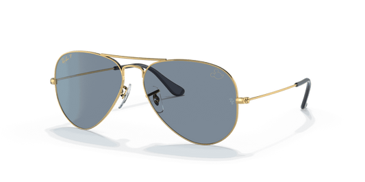 [Blue Lenses, Polished Arista Gold Frame]