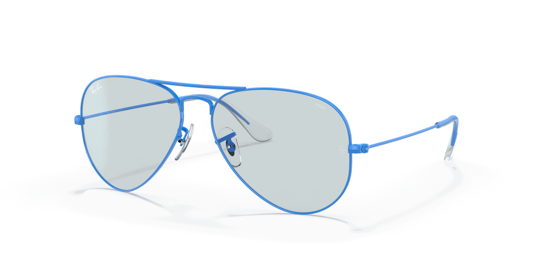 [Light Blue/Dark Violet Photochromic Evolve Lenses, Polished Light Blue Frame]