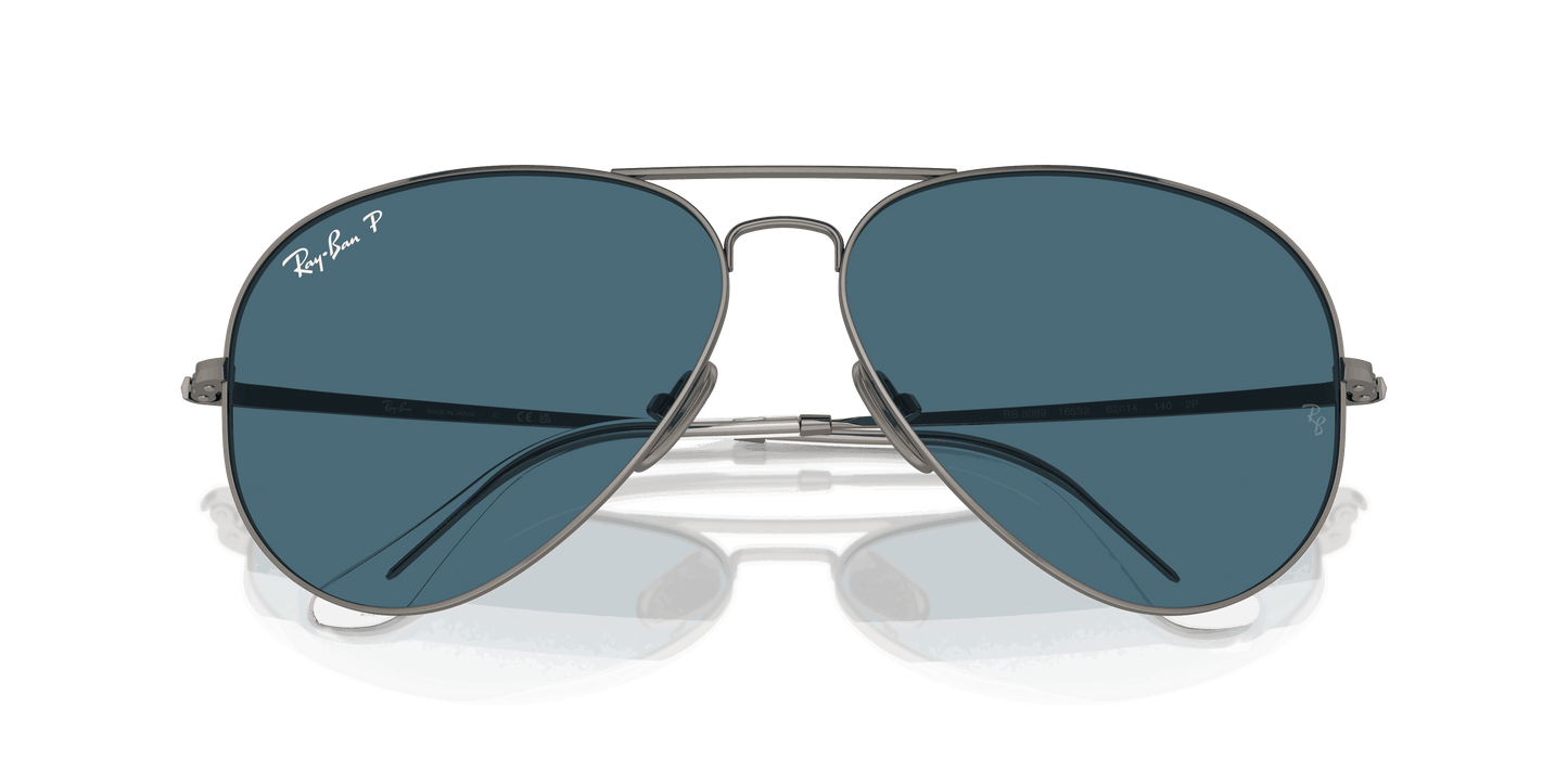 [Blue Lenses, Polished Gunmetal Frame]