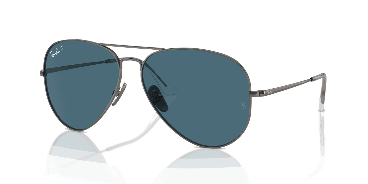 [Blue Lenses, Polished Gunmetal Frame]