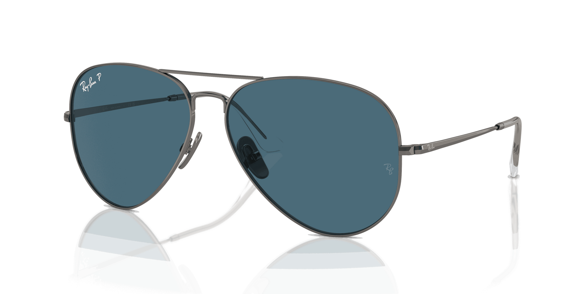 [Blue Lenses, Polished Gunmetal Frame]