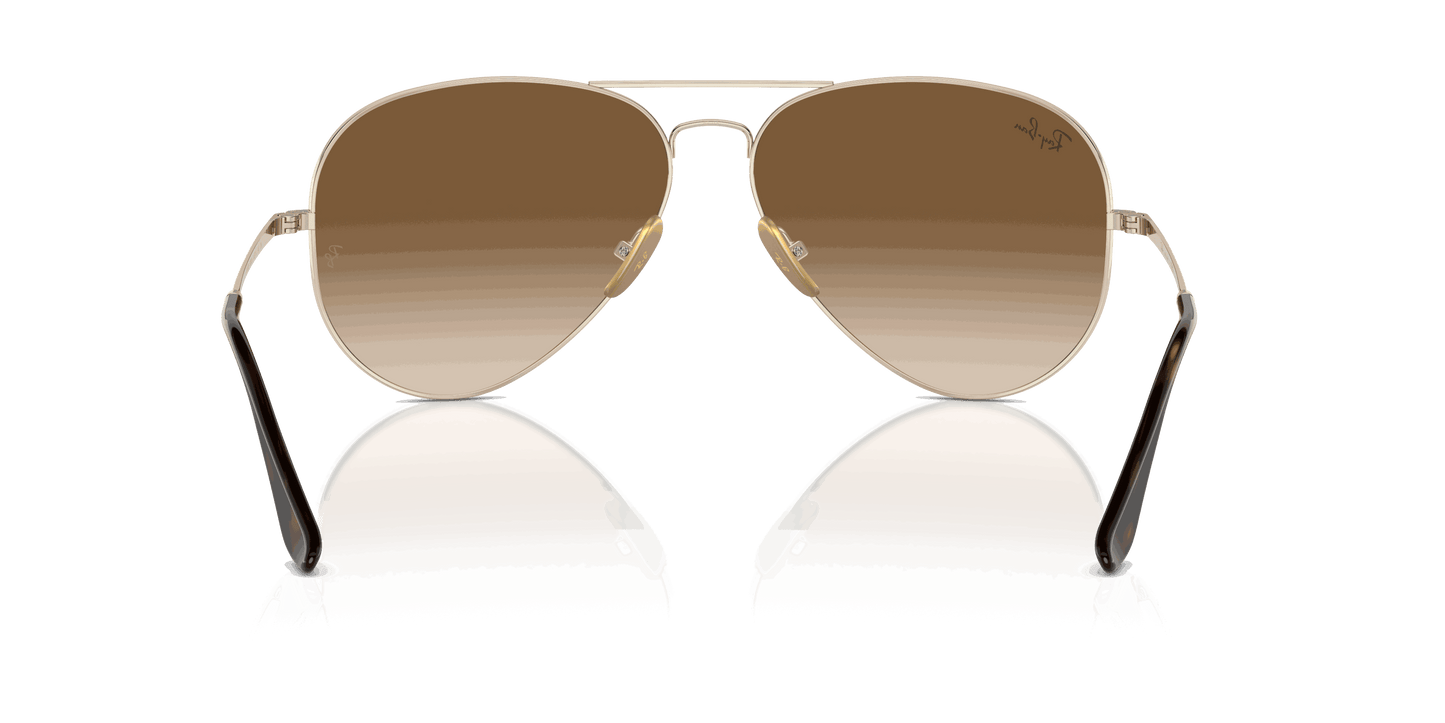 [Clear & Brown Lenses, Polished Arista Gold Frame]