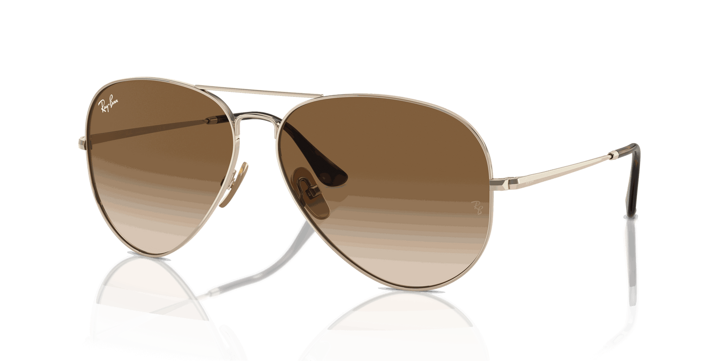 [Clear & Brown Lenses, Polished Arista Gold Frame]