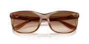 Clear Gradient Brown Lenses, Polished Striped Brown Frame