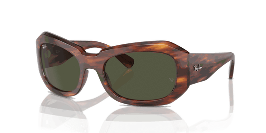 [Green Lenses, Polished Striped Havana Frame]