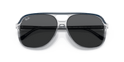 Dark Grey Lenses, Polished Blue On Transparent Frame