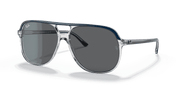 Dark Grey Lenses, Polished Blue On Transparent Frame