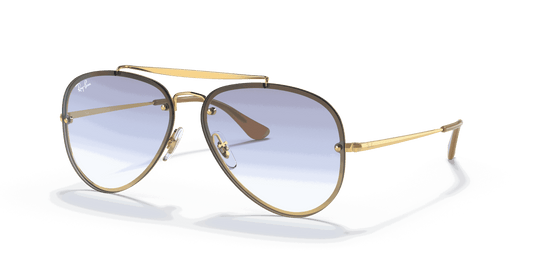 [Clear Gradient Light Blue Lenses, Polished Arista Gold Frame]