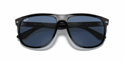 Dark Blue Lenses, Polished Black Frame