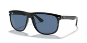 Dark Blue Lenses, Polished Black Frame