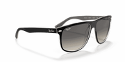 Grey Gradient Lenses, Polished Black On Transparent Frame