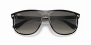 Grey Gradient Lenses, Polished Black On Transparent Frame