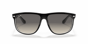 Grey Gradient Lenses, Polished Black On Transparent Frame