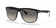 Grey Gradient Lenses, Polished Black On Transparent Frame