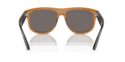 Light Blue Lenses, Polished Transparent Camel Brown Frame