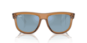 Light Blue Lenses, Polished Transparent Camel Brown Frame