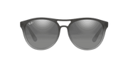 Grey Mirror Silver Gradient Lenses, Polished Rubber Grey On Clear Grey Frame