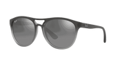 Grey Mirror Silver Gradient Lenses, Polished Rubber Grey On Clear Grey Frame