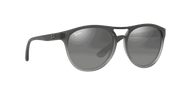 Grey Mirror Silver Gradient Lenses, Polished Rubber Grey On Clear Grey Frame