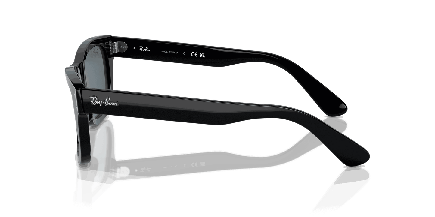 [Blue Lenses, Polished Black Frame]