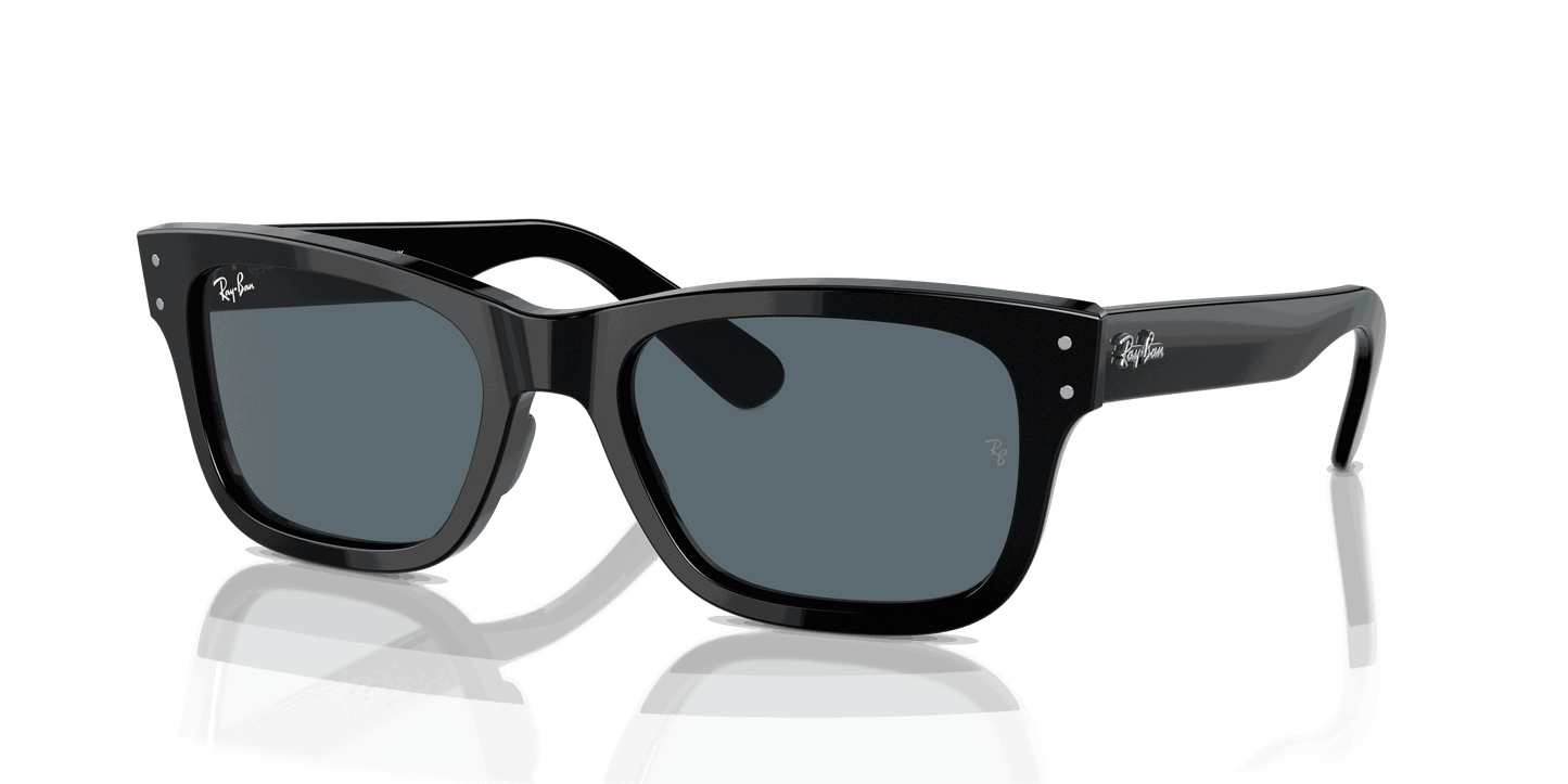 [Blue Lenses, Polished Black Frame]