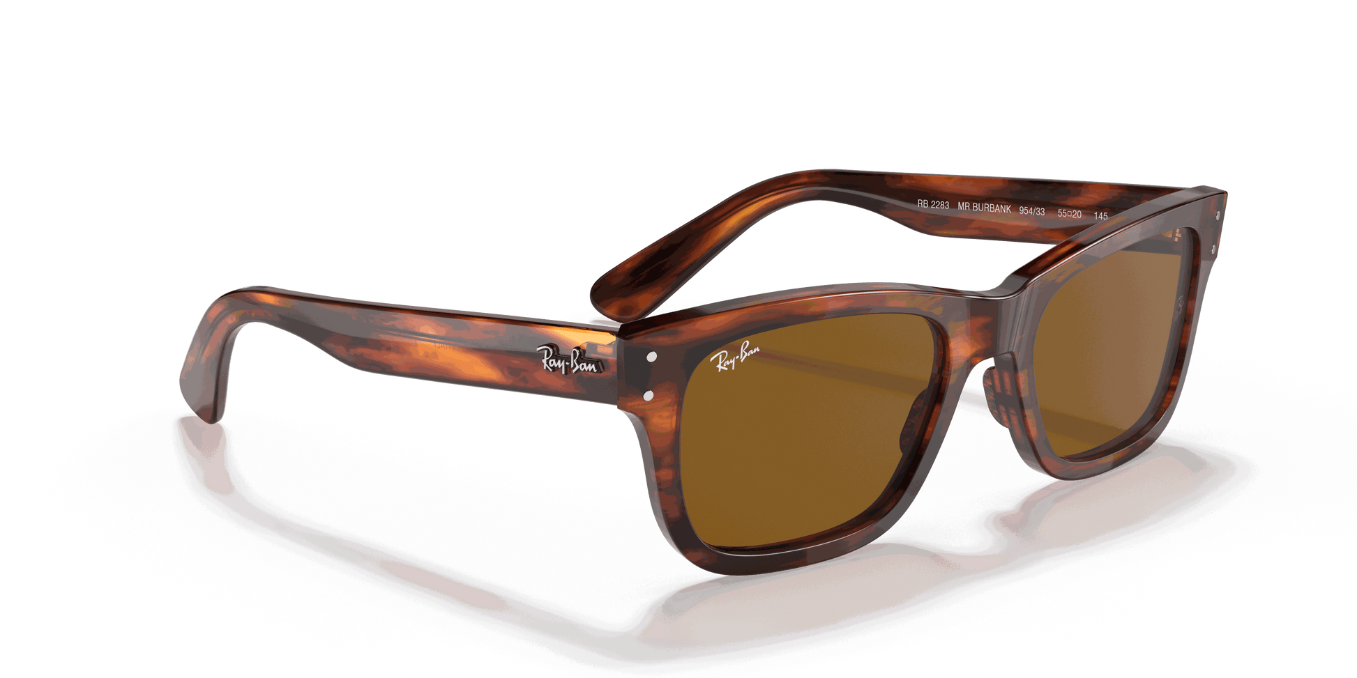 [B-15 Brown Lenses, Polished Striped Havana Frame]