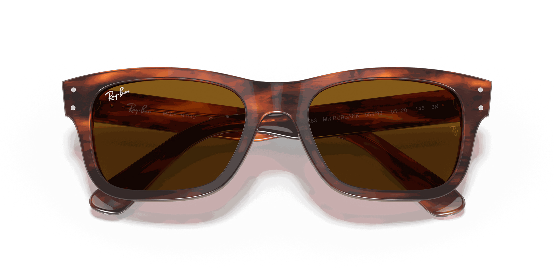 [B-15 Brown Lenses, Polished Striped Havana Frame]