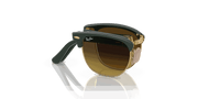 Brown Lenses, Polished Green On Gold Frame