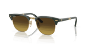 Brown Lenses, Polished Green On Gold Frame