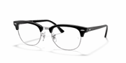 Clear Lenses, Polished Black On Silver Frame