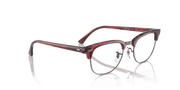 Clear Lenses, Polished Striped Red Frame