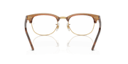 Clear Lenses, Polished Transparent Brown On Gold Frame