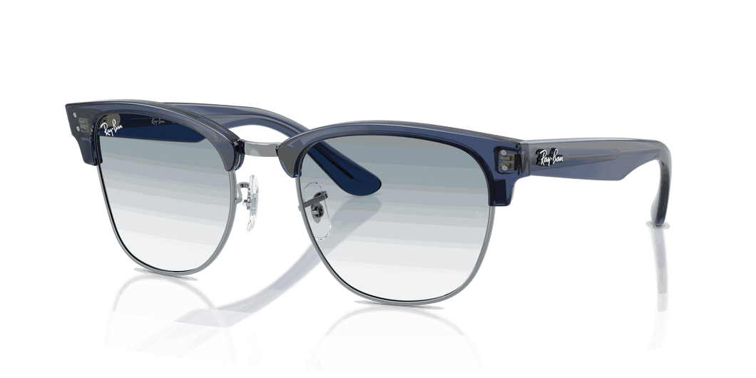 [Clear Gradient Blue Lenses, Polished Transparent Navy Blue On Gunmetal Frame]