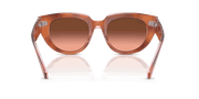 Pink Gradient Brown Lenses, Polished Red Havana On Transparent Multicolor Frame