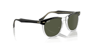 Green Lenses, Polished Black On Transparent Frame