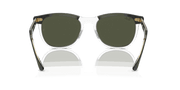 Green Lenses, Polished Black On Transparent Frame