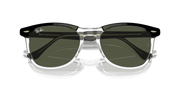 Green Lenses, Polished Black On Transparent Frame