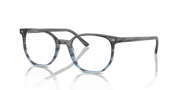 Clear Lenses, Polished Striped Grey & Blue Frame