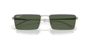 Dark Green Lenses, Polished Silver Frame